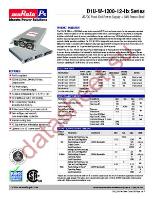D1U-W-1200-12-HC1C datasheet  